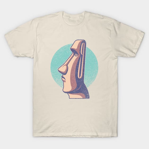 Distressed Vintage Polynesian Moai - Easter Island, Rapa Nui T-Shirt by RYSHU 